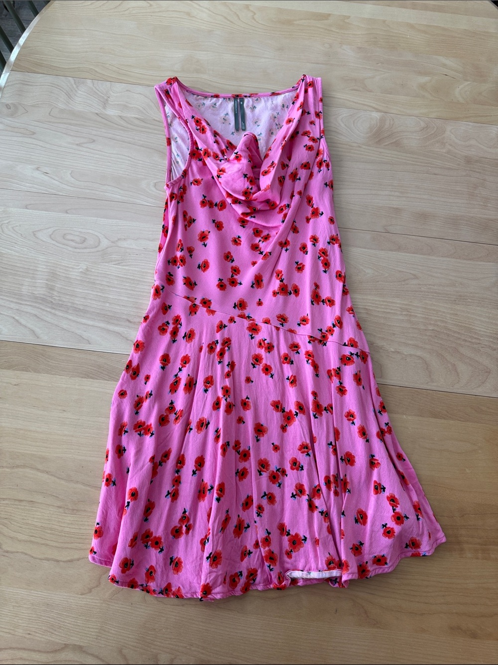 Anthropologie Floral Sleeveless Cowl Neck Dress